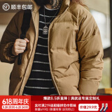 马登工装 美式休闲白鸭绒羽绒服户外防风面包服保暖外套男冬新年战袍 卡其色 L