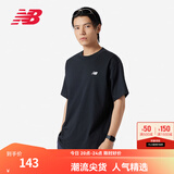 NEW BALANCE NB 官方短袖T恤男款运动休闲百搭纯色打底圆领上衣 BK MT41509 S