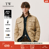 Teenie Weenie Men小熊男装羽绒服冬季衬衫式羽绒服保暖外套外套男 卡其色 XL (180)
