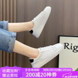 奥古狮登小白鞋女新款2025百搭舒适平底板鞋女韩版学生休闲女鞋子软底防滑 G801白黑【四季款】 35