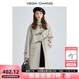 VEGA CHANG牛角扣呢子大衣女冬2025年学院风加厚毛呢大衣 燕麦色（小个子女生推荐） XS