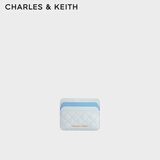 CHARLES&KEITH女士绗缝菱格迷你卡包钱包生日礼物CK6-50680926 Sea Salt Blue海盐蓝 6个