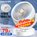 康佳（KONKA）空气循环扇家用风扇台式桌面电风扇轻音节能换气扇宿舍摇头壁挂电扇交流定频小风扇KXHS-1511-P