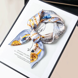 达芬奇密码丝巾女春夏新款2025真丝小方巾桑蚕丝围巾妈妈礼品盒送妈妈送女友 爱乐之城 米色银灰