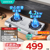 华帝（VATTI）燃气灶 家用台式 4.2kW易打理熄火保护 不锈钢面板双灶台灶具 JZT-i10035A【天然气产品】
