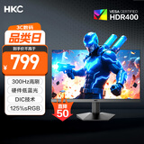 HKC 24.5英寸300Hz高刷HVA硬件低蓝光125%sRGB广色域HDR400电竞1ms显示屏280Hz游戏PS5电脑显示器G5S