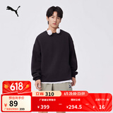 彪马（PUMA）加绒刺绣卫衣套头衫男女运动休闲百搭上衣 674081 黑色-01 XL (185/104A)