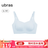ubras母亲节礼物侧收大杯文胸收副乳内衣女大胸显小防下垂胸罩粉底液 可调肩带-涟漪蓝色 XL (85B/85C/85D)