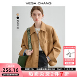 VEGA CHANG短外套女2025年新款秋装复古显瘦旷野美拉德上衣 核桃棕 L