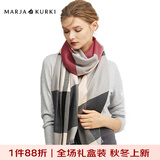 玛丽亚·古琦（MARJA KURKI）羊毛围巾女冬季 礼盒装保暖披肩围巾两用 千鸟格围脖女礼物 米/酒红/灰