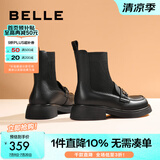 百丽经典通勤袜靴女商场同款百搭舒适短靴A2N1DDD3 黑色 35 (225mm)