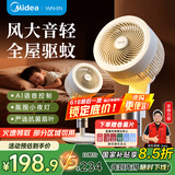 华凌美的【驱蚊纳凉】空气循环2025新款交流定频语音智能遥控电风扇家用大风量落地扇桌面台式 FGA24SD