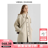 VEGA CHANG毛呢大衣女2024年冬新款大衣小个子高级感赫本风外套 燕麦色 S