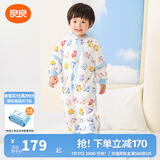 良良（liangliang）婴儿睡袋夏季空调房防踢被宝宝纯棉可拆袖儿童睡袋 拼图蓝·秋冬款【适合15-20℃】 M（建议身高70-85cm）