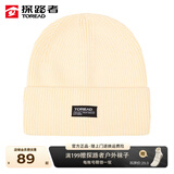探路者（TOREAD）帽子男秋冬新款针织帽冬季户外帽防风保暖运动休闲滑雪帽 米色 均码