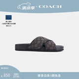 蔻驰（COACH）男士男鞋CROSSOVER凉鞋凉拖夏季外穿平底鞋拖鞋时尚百搭轻奢 碳灰色/黑色 42