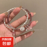 新中式古风国潮铃铛手链女套装轻奢小众精致手镯感流苏配饰 M348+349两件套