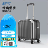 莎米特万向轮行李箱女拉杆箱男女通用旅行箱可登机箱PC338TC18英寸深灰
