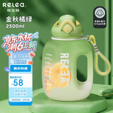 物生物（RELEA）运动水杯吨杯吨桶大容量Tritan塑料健身水壶男女学生吸管杯子礼物