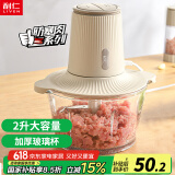 利仁（Liven）绞肉机家用料理机辅食机绞菜多功能一体机搅拌机电动切菜机加厚玻璃杯2升 JRJ-W2509
