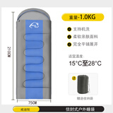 威迪瑞（Wind Tour） 户外睡袋加厚秋冬天季旅行信封式保暖室内午休隔脏野营睡袋 灰拼蓝-1.0kg【轻薄款】送收纳包