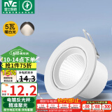 雷士（NVC）LED射灯客厅背景墙天花灯筒灯阻燃PP半光白5瓦暖白光开孔75-80mm