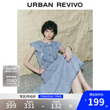 UR2025夏季新款女装复古牛仔荷叶边牛仔连衣裙UWG850114 蓝色 M