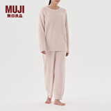 无印良品（MUJI）女式 发热毛毛纱 家居套头上衣 女士睡衣单件家居服秋冬长袖 烟熏粉色 L-XL 170/92A