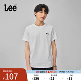 Lee春夏标准版型圆领logo字母印花男士短袖T恤休闲潮流LMT0081 白色 L