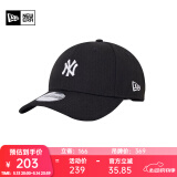 NEW ERA纽亦华棒球帽男女同款MLB情侣经典NY小标硬顶遮阳弯檐鸭舌帽子 70397463-黑色 白标NY OSFA