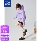 唐狮（TonLion）2024卫衣女宽松连帽oversize上衣外套帽衫 加绒款/香芋紫 S
