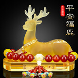 紫杉堡汽车摆件一路平安鹿车内饰车载香薰汽车香水平安福禄+花色红玛瑙