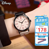 迪士尼（Disney）手表女学生个性复古撞色帆布带石英表初高中生高颜值女孩防水手表