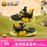 B.Duck小黄鸭童鞋儿童运动鞋男女童秋季耐磨减震轻便宝宝鞋子3901黑色27