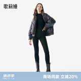 歌莉娅黑色牛仔裤女暖姜复古显瘦紧身百搭休闲小脚保暖长裤子1ACJCD030 00B黑色 27