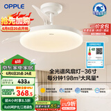 欧普（OPPLE）全光谱36寸风扇灯遥控一体LEDRa98餐厅卧室吊灯冰风白1级能效