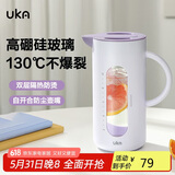 UKA冷水壶高硼硅玻璃凉白开水壶杯耐高温防烫家用大容量 紫色