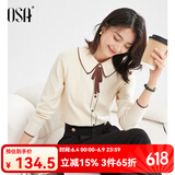 欧莎（OSA）热销款千金小香风减龄内搭娃娃领针织衫春款2025年新款百搭 杏色A S