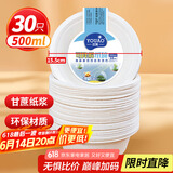 优奥 一次性碗500ml（30只装）可降解纸碗汤碗野餐圆碗免洗一次性餐具