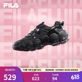 FILA 斐乐女鞋猫爪鞋3代老爹鞋休闲运动鞋缓震厚底慢跑鞋FLUID Ⅲ 黑-BK 37.5