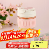 乐扣乐扣（LOCK&LOCK）咖啡杯耐热玻璃水杯子男女学生便携式双饮吸管杯随手杯500ML粉色
