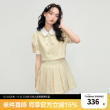 乐町【新品】短袖小香风连衣裙夏季新款春季气质裙子千金风甜美 黄色（现货） L/165