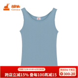 铜牛【商场同款】精梳棉罗纹窄肩女背心基础款花边打底衫女VB012 浅蓝 XL (175/100)
