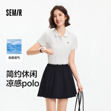 森马（Semir）POLO衫女凉感抗菌修身衬衫2025夏刺绣休闲通勤套头衫109325115001