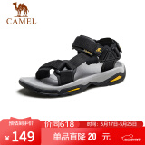骆驼（CAMEL）  户外沙滩潮流平底休闲男士凉鞋子 A822162412 黑色 45