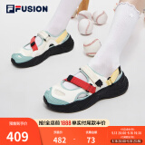 斐乐（FILA）FUSION斐乐玛丽珍凉鞋女鞋新款凉拖魔术贴海螺沙滩鞋 雪白/港灰绿-SH 38