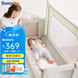 史威比（Sweeby）婴儿床中床宝宝床围栏儿童床护栏新生儿喂奶防压哄睡床边床 青山绿丨床中床+床护栏丨送蚊帐