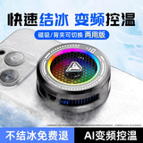 YOUMAKER【真结冰丨电竞级散热】手机散热器平板磁吸半导体降温背夹苹果13/14安卓吃鸡王者原神手游外设 【AI智能温控】 七彩流光灯丨可结冰丨磁吸背夹两用
