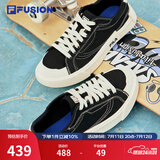 FILA FUSION斐乐女鞋帆布鞋女 低帮板鞋POP轻质帆布鞋休闲运动鞋女 黑-BK 39