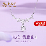 老凤祥S999足银项链女士经典百搭气质高级感纪念日生日礼物送女友老婆 【一克拉】紫藤花开项链